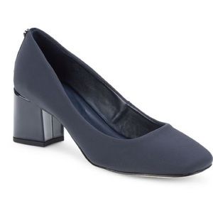 DONALD J PLINER Audry Block Heel Pumps, 9, Navy